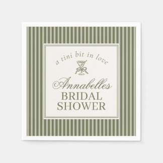 Serviette En Papier Olive Martini Old Money Striped Bridal Shower