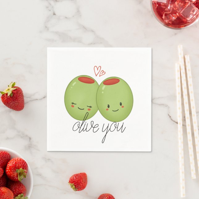 Serviette En Papier Olive You Napkins (En situation)