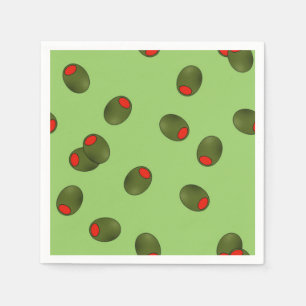 Serviette En Papier Olives de Pimento sur papier d'armature Naples