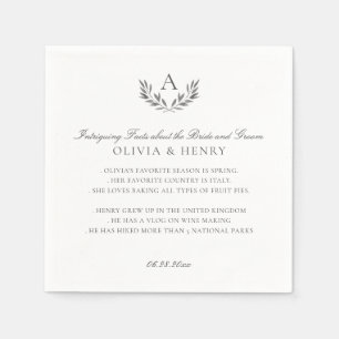 Serviette En Papier Olivia Elegant Grey Monogramme Mariage Fun Fun Fun