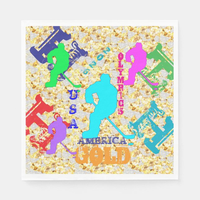 SERVIETTE EN PAPIER OLYMPIC HOCKEY (Devant)