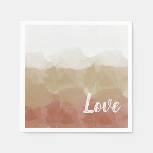 Serviette En Papier Ombre Brown et Tan Love Graceful Gradient (Devant)