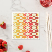 Ombre Ogee Motif en Orange, Tangerine et Rouge