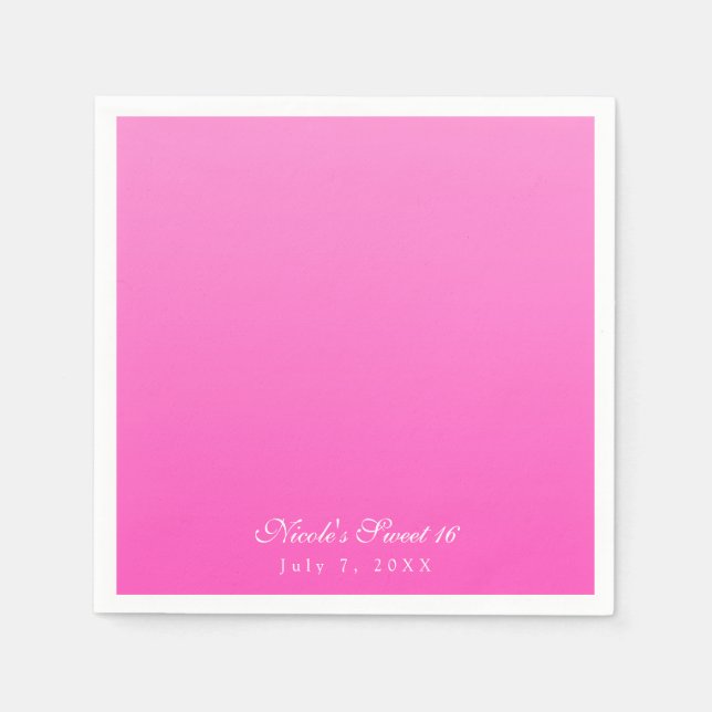 Serviette En Papier Ombre rose Simple Minimalisme Parti moderne (Devant)