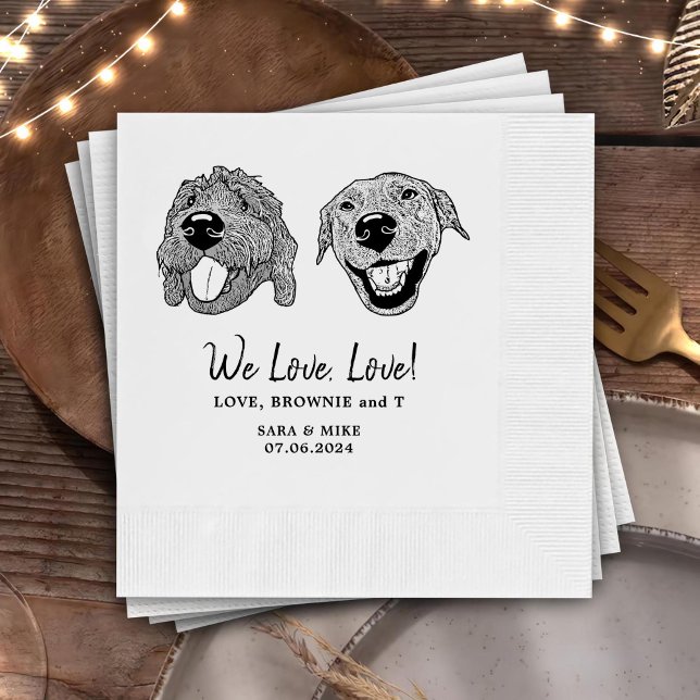 Serviette En Papier On Love, Love Custom Pet Mariage (Créateur téléchargé)