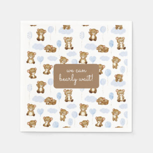Serviette En Papier On peut attendre ! Baby shower de ballon Teddy Bea