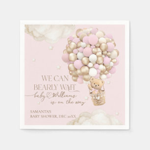 Serviette En Papier On peut attendre le Baby shower de fille rose