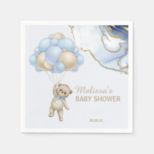 Serviette En Papier On peut attendre l'or bleu abstrait coutume