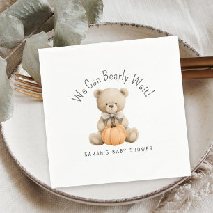 Serviette En Papier On Peut Attendre Mignonne Baby shower Garçon Ours
