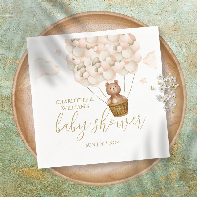 Serviette En Papier On Peut Attendre Teddy Bear Baby shower (Créateur téléchargé)