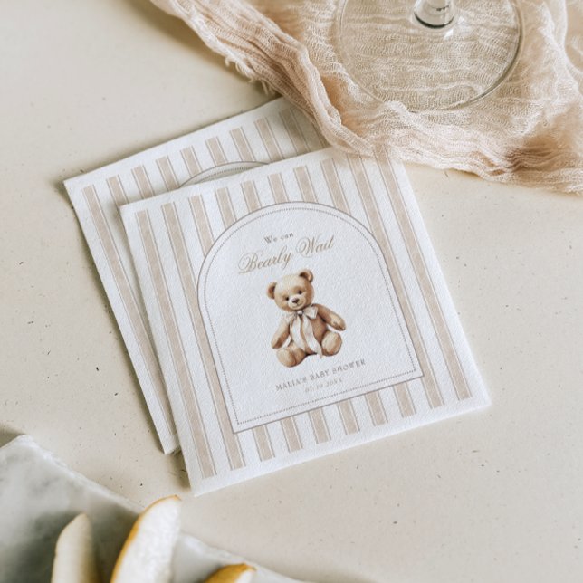 Serviette En Papier On peut attendre un Baby shower élégant (Créateur téléchargé)