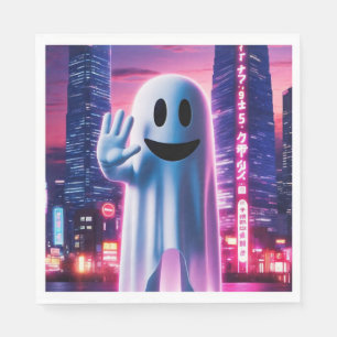 Serviette En Papier Ondes et lumières urbaines verdoyantes