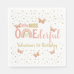 Serviette En Papier ONE derful First Birthday Faux Parties scintillant