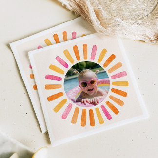 Serviette En Papier One Happy Girl Sunshine 1er Anniversaire 