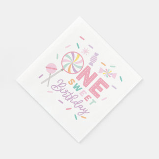 Serviette En Papier One Sweet Birthday Luncheon Napkin
