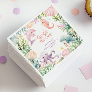 Serviette En Papier Oneder The Sea 1st Birthday Girl