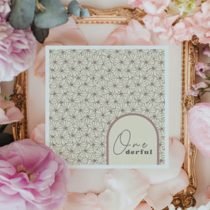 Serviette En Papier Onederful Retro Daisy Girls 1er Anniversaire