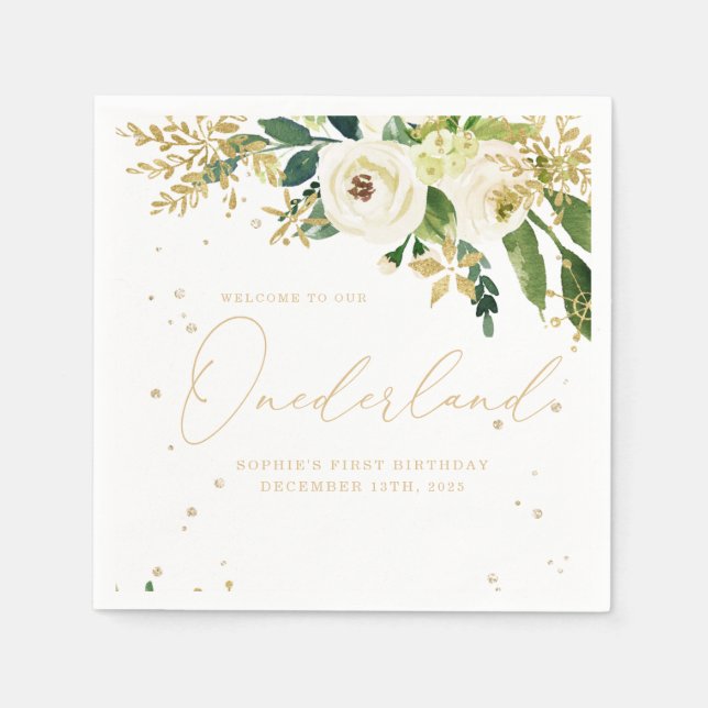 Serviette En Papier Onederland One First Birthday (Devant)