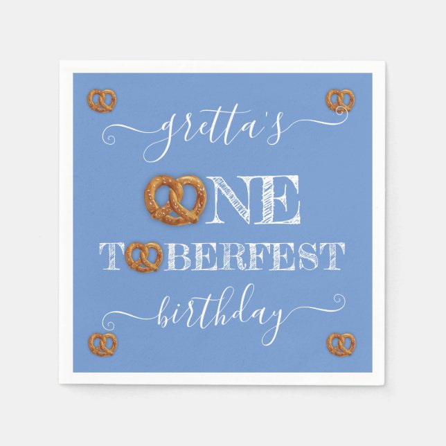 Serviette En Papier Onetoberfest Pretzel fête d'anniversaire (Devant)