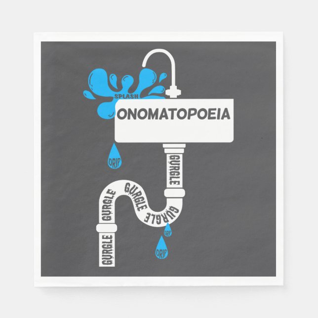 Serviette En Papier Onomatopoeia écriture ou poésie créative (Devant)