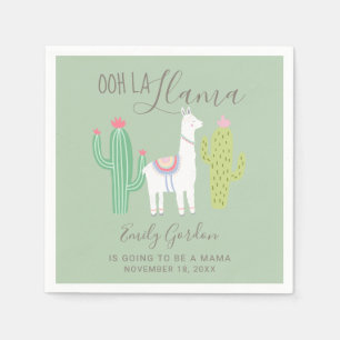 Serviette En Papier Ooh La Llama Baby shower Cute turquoise et Brown S