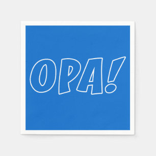 Serviette En Papier Opa Grec Célébration Blue Napkins