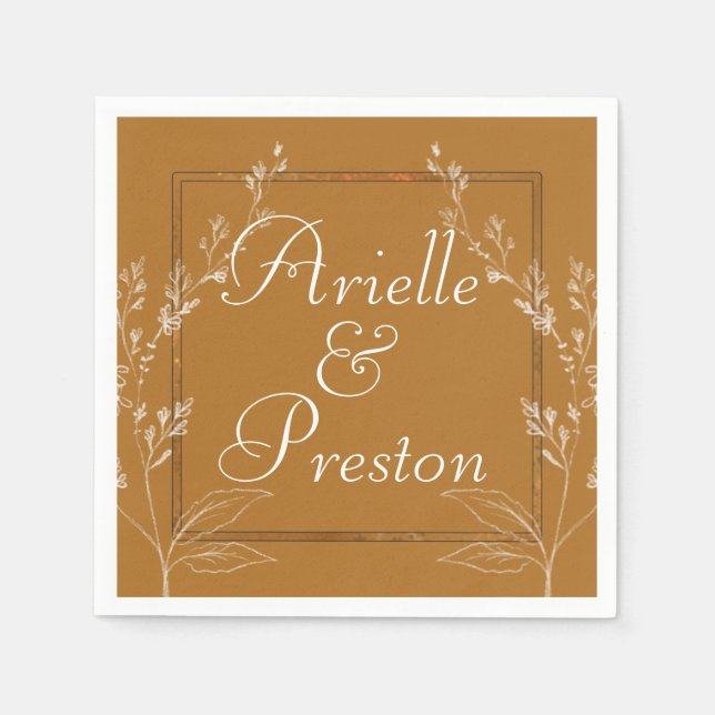 Serviette En Papier Or contemporain et Livre blanc Napkin (Devant)