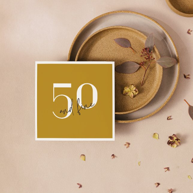 Serviette En Papier Or élégant | 50e Anniversaire Papier Napkin (Créateur téléchargé)