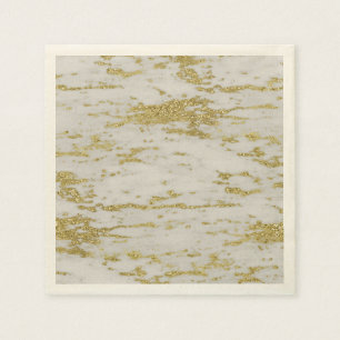 Serviette En Papier Or et marbre