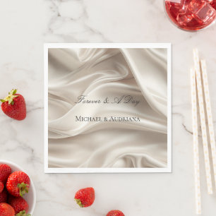 Serviette En Papier Or jolie Champagne romantique fausse soie mariage