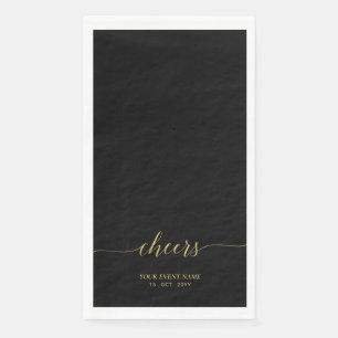 Serviette En Papier Or   Lettre élégante et stylée pour l'événement Ch