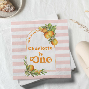 Serviette En Papier Orange Citrus Little Cutie 1er Anniversaire Papier