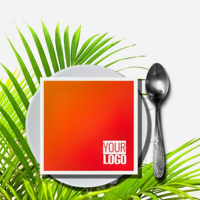 Serviette En Papier orange dégradé ajouter logo serviettes (Créateur téléchargé)