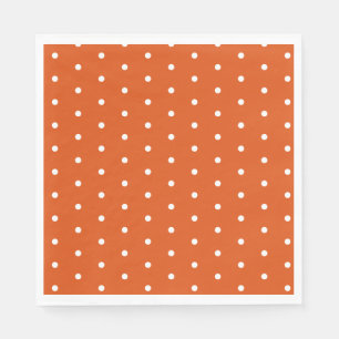 Serviette En Papier Orange et pois blanc