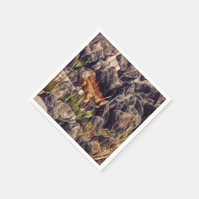 Serviette En Papier Orange Guana Art (Coin)