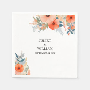 Serviette En Papier Orange les années 70 80s 90s Rose Peach Mariage co