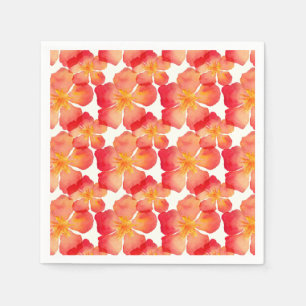 Serviette En Papier Orange Oleander motif floral