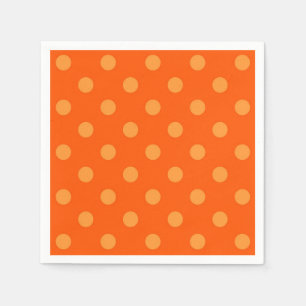 Serviette En Papier Orange On Deep Orange Pois Design Motif
