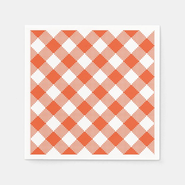 Serviette En Papier Orange Plaid Fall Country Motif (Devant)