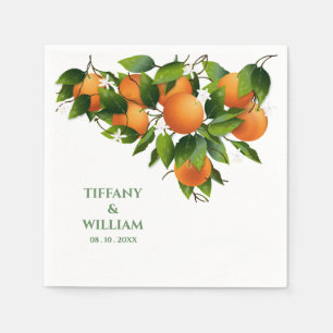 Serviette En Papier Oranges Citrus Fruit Cocktail Party Napkins