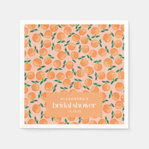 Serviette En Papier Oranges d'été Fruit Fête des mariées rose sur mesu