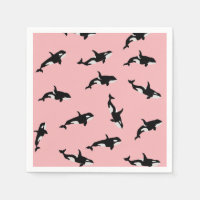 Orca Baleine Illustration Pod Motif Océan rose
