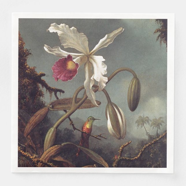 Serviette En Papier Orchidée brésilienne blanche (Devant)