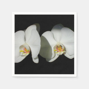 Serviette En Papier Orchidées blanches romantiques, photo florale trop