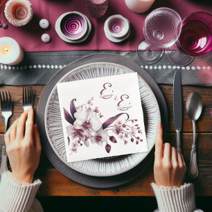 Serviette En Papier Orchidées délicates blanches et magenta personnali