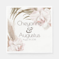 Orchidées romantiques et herbe de Pampas
