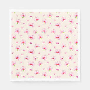 Serviette En Papier Orchidées rose pastel