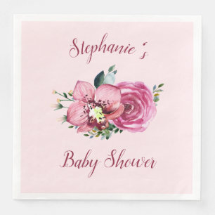 Serviette En Papier Orchidées roses et Baby shower Rose