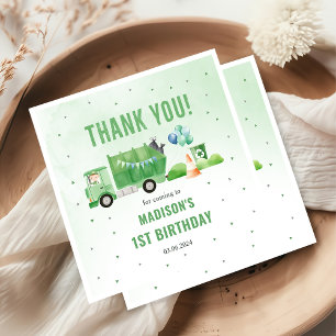 Serviette En Papier Ordures Camion 1ère fête d'anniversaire
