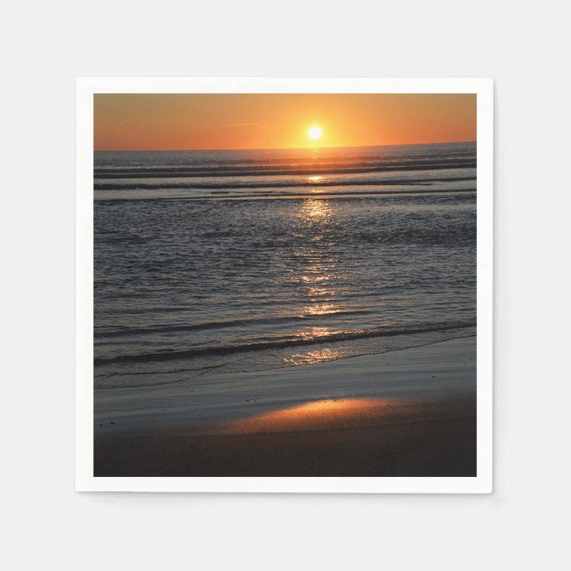 Serviette En Papier Oregon Coast Sunset Photo Napkin (Devant)